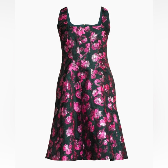 LILLY PULITZER LEYA FLORAL JACQUARD D EVERGREEN HIBIS KISS 🎄 NWT - Picture 2 of 16